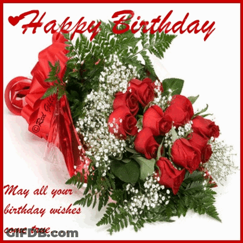 Happy Birthday Flower Wishes GIF