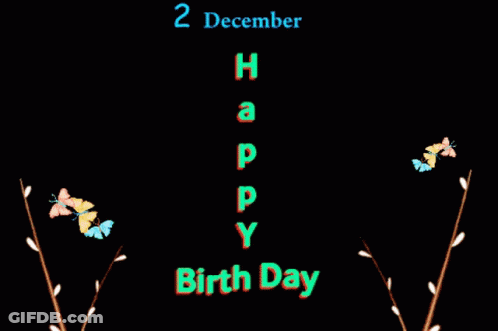 Happy Birthday Flowers And Butterflies GIF