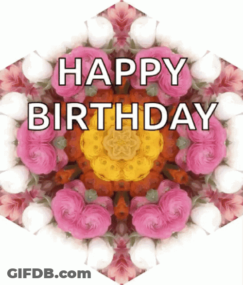 Happy Birthday Flowers Colorful Roses GIF