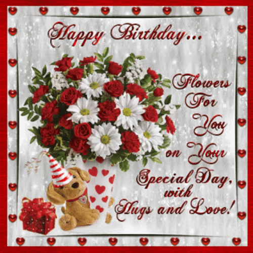 Happy Birthday Flowers For You Love GIF