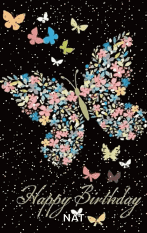 Happy Birthday Friend Butterfly Starry Night GIF