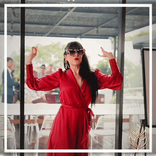 Happy Birthday From Girl Wearing Red Dress GIF