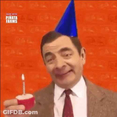 Happy Birthday Funny Candle Blow Mr. Bean GIF