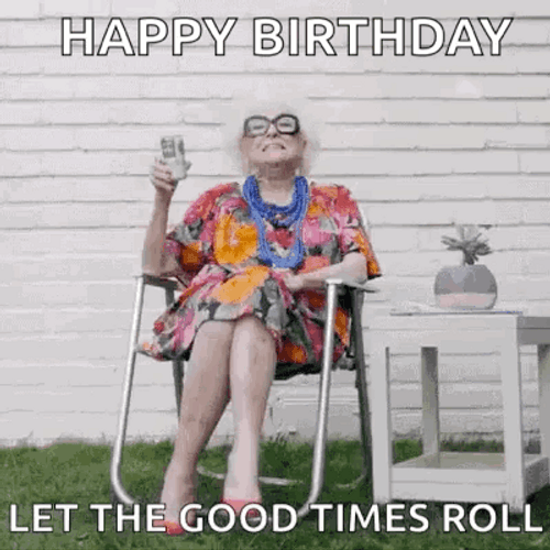Happy Birthday Funny Grandmother Cheers GIF