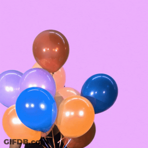 Happy Birthday Gay Holding Balloons GIF