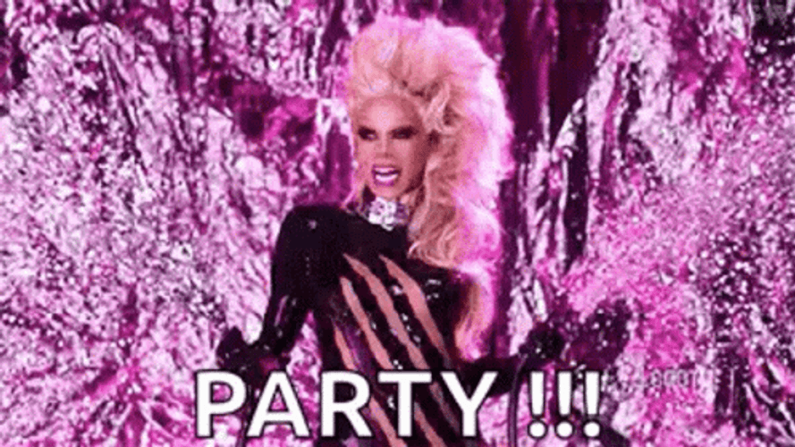 Happy Birthday Gay RuPaul Confetti GIF