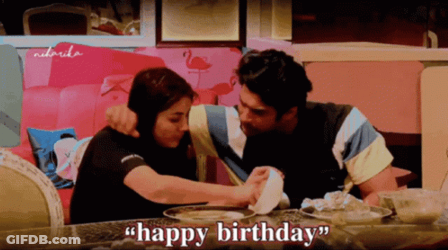Happy Birthday Girlfriend Kiss Sidnaaz GIF