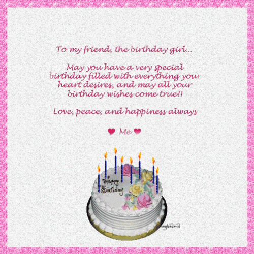 Happy Birthday Girlfriend Love Peace Happiness Always GIF