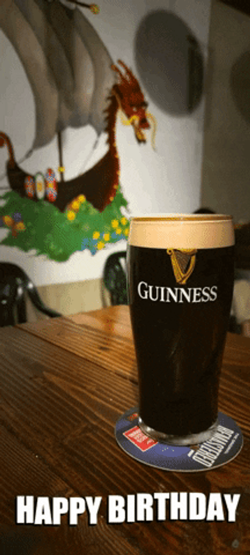 Happy Birthday Glass Of Beer GIF