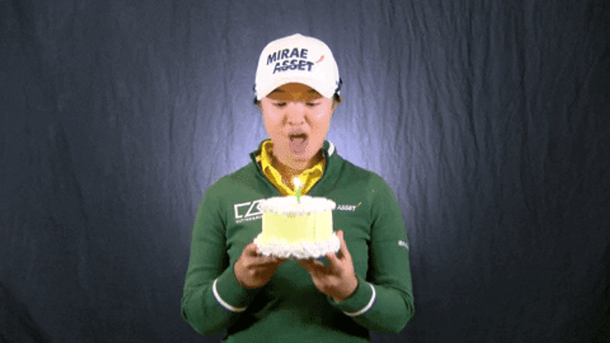 Happy Birthday Golf Player Kim Sei-Young Blowing Candle GIF