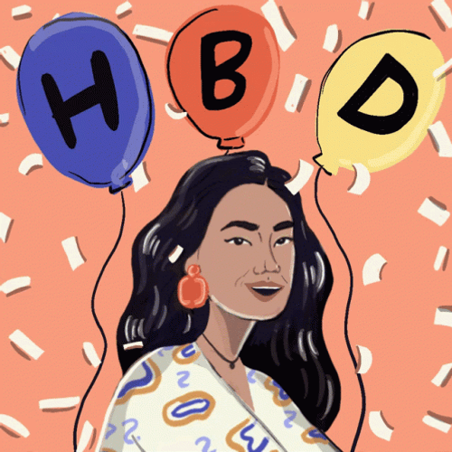 Happy Birthday Gorgeous Lady Party Balloons GIF
