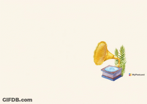Happy Birthday Gramophone Card GIF