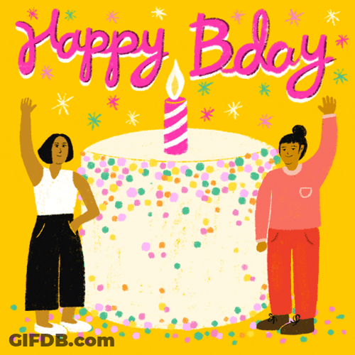 Happy Birthday Granddaughter Cake Waving Hello GIF