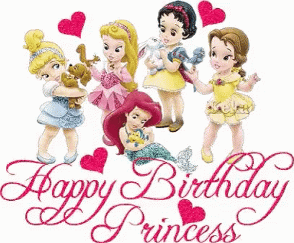 Happy Birthday Granddaughter Disney Princess Glitters GIF