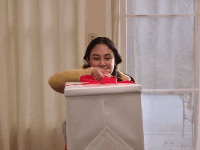 Happy Birthday Granddaughter Excited Opening Gift GIF