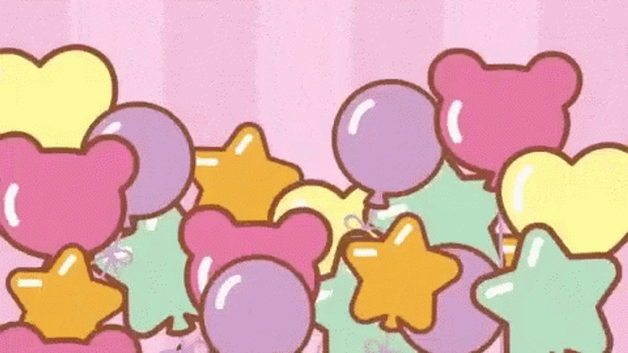 Happy Birthday Granddaughter Hello Kitty Cake Balloons GIF