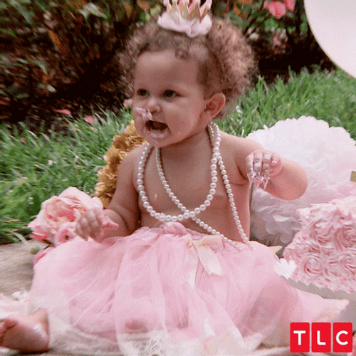 Happy Birthday Granddaughter Messy Cake Princess GIF
