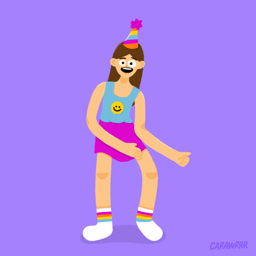 Happy Birthday Granddaughter Party Hat Dancing Girl GIF