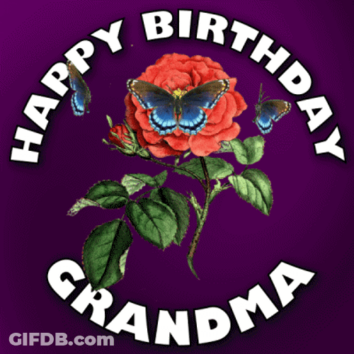 Happy Birthday Grandma Flower GIF