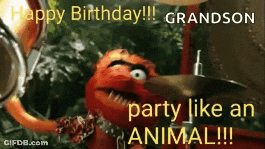Happy Birthday Grandson Cookie Monster Theme GIF