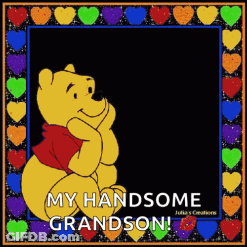 Happy Birthday Grandson Winnie The Pooh Theme GIF