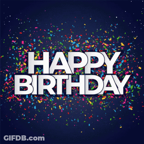 Happy Birthday Greeting Card With Birthday Icons GIF