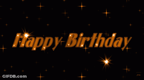 Happy Birthday Greeting Card With Fireworks GIF