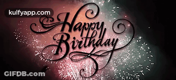 Happy Birthday Greeting Card With Fireworks GIF