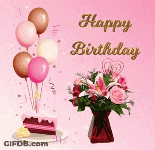 Happy Birthday Greetings Flowers GIF