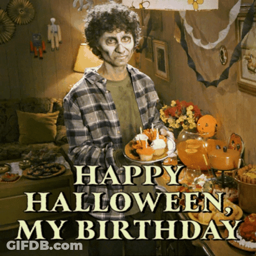 Happy Birthday Halloween Alone Celebration GIF