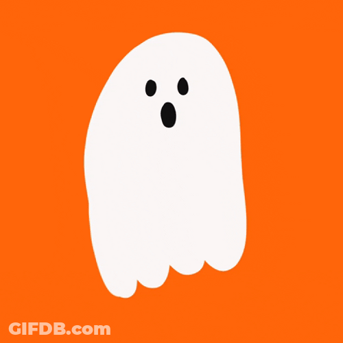 Happy Birthday Halloween Animated Cute Ghost Greeting GIF