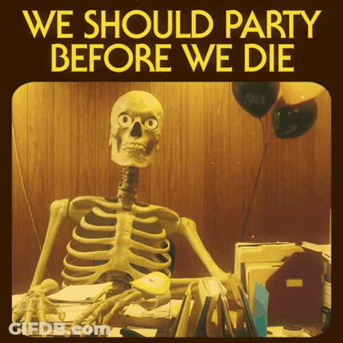 Happy Birthday Halloween Party Creepy Skeleton GIF