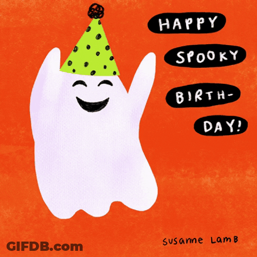 Happy Birthday Halloween Spooky Ghost Dance GIF