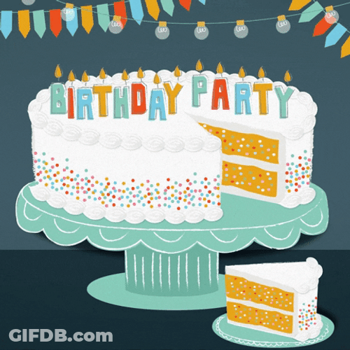 Happy Birthday Harry Sliced Elegant Cake GIF