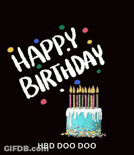 Happy Birthday Hbd Doo Doo With Cake And Candles GIF