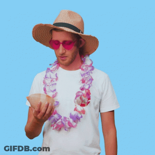 Happy Birthday In Hawaiian Calling Through Shell GIF