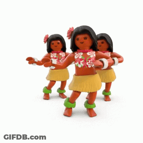 Happy Birthday In Hawaiian Dancing Dolls GIF
