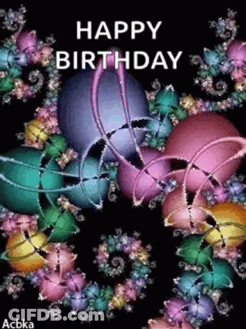 Happy Birthday In Hawaiian Floral GIF