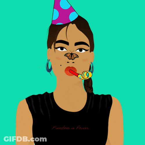 Happy Birthday In Hawaiian Party Horn GIF