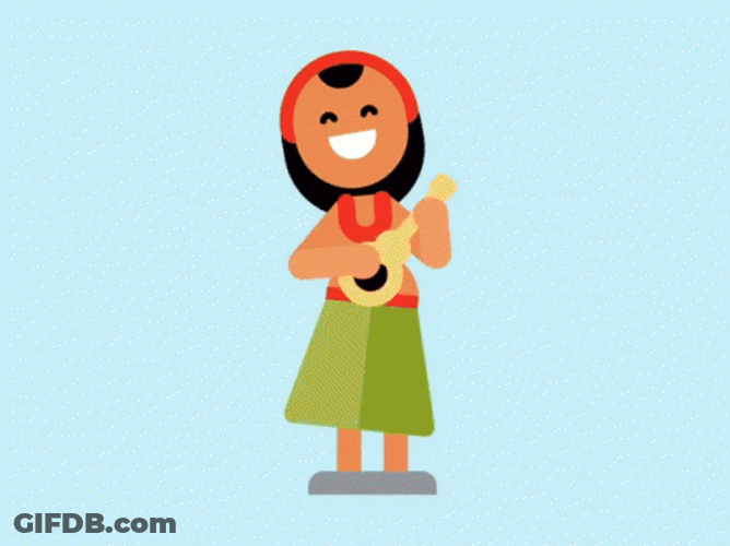 Happy Birthday In Hawaiian Playing Ukuele GIF