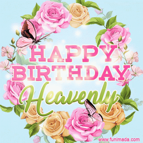 Happy Birthday In Heaven Flowers And Butterflies GIF