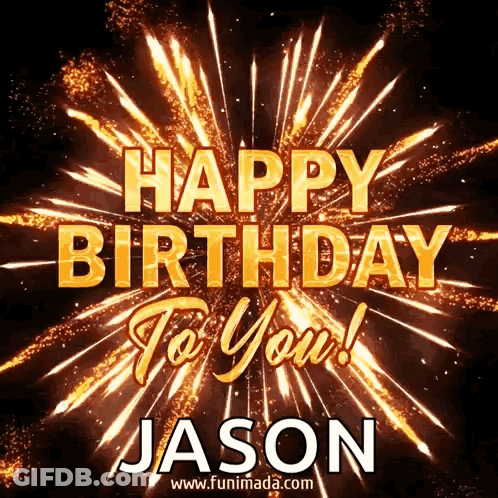 Happy Birthday Jason With Fireworks GIF