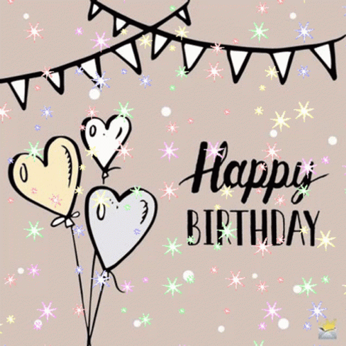 Happy Birthday Lady Sparkle Balloons GIF