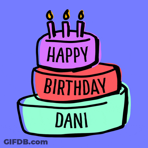 Happy Birthday Lady Three Layered Cake GIF
