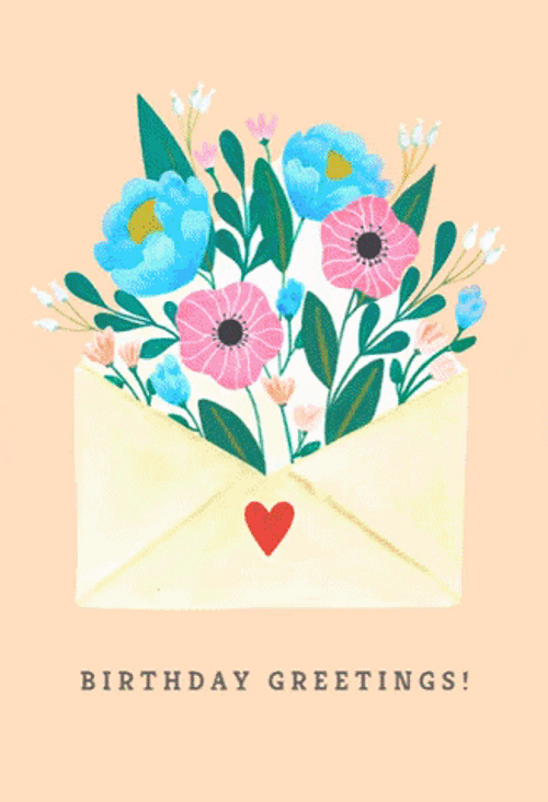 Happy Birthday Letter Flowers GIF