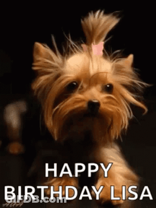 Happy Birthday Lisa Dog GIF