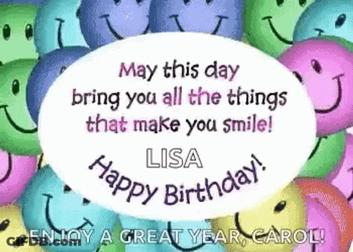 Happy Birthday Lisa Happy Face GIF