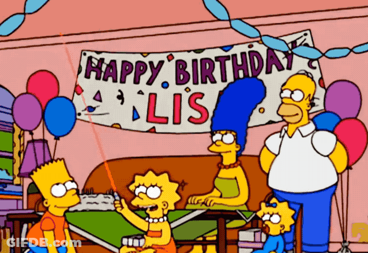Happy Birthday Lisa Simpson GIF