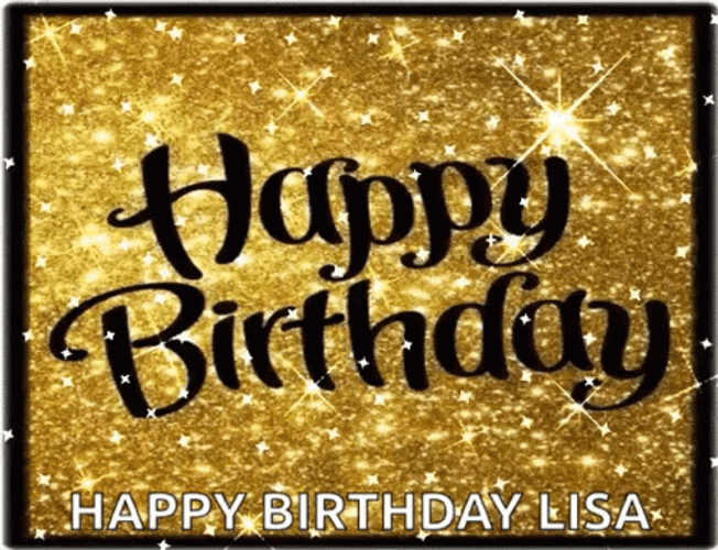 Happy Birthday Lisa Sparkling Text GIF