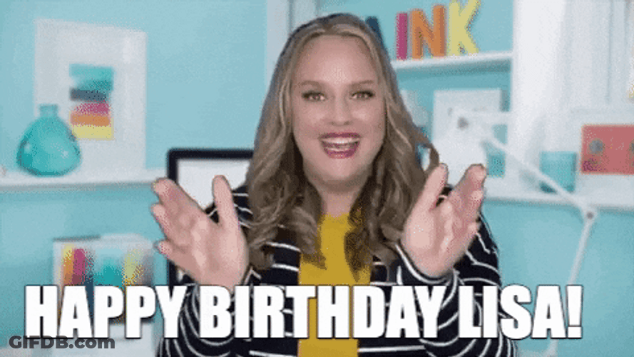 Happy Birthday Lisa Text GIF